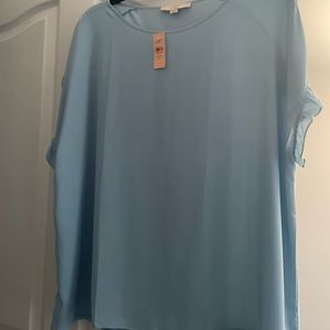 Blue plus Size Top